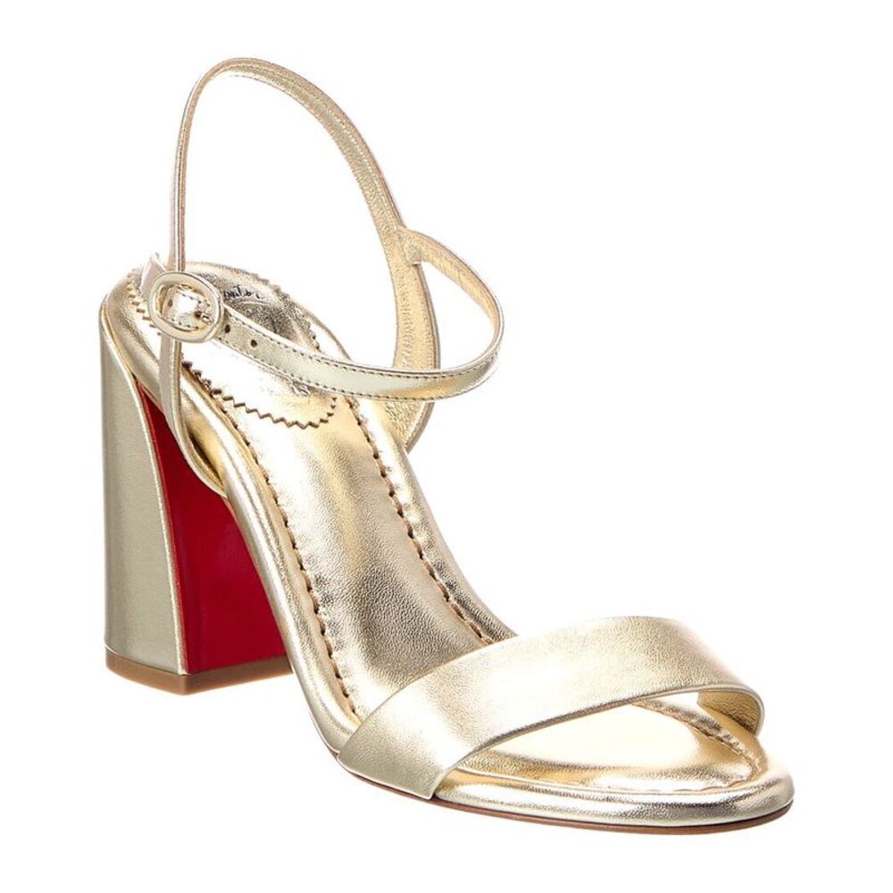 Christian Louboutin Miss Jane 85 Leather Sandal, Gold